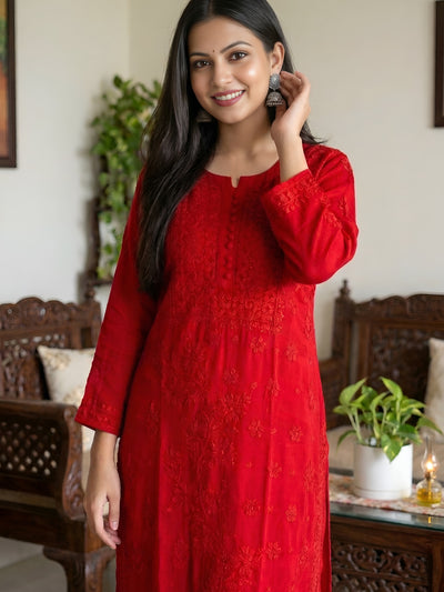 Chikankari Embroidered Kurta Palazzo Set with Dupatta for Women
