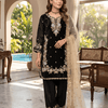 Fendi Silk Embroidered Designer Kurta Pant Set with Dupatta for Women