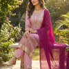 Printed Chinon Kurta with Sequence Embroidery Pant & Dupatta Set for Women