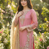 Fendi Silk Embroidered Kurta Pant Dupatta Set for Women