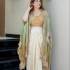 Women's Mustard Yellow Bandhani Dhoti Set with Shrug