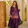Plum Heavy Rayon Designer Farshi Palazzo Suit Set with Thread Work for Women