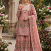 Fendy Silk Heavy Embroidered Sharara Suit Set for Women