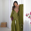 Designer Simar Silk Embroidered Sharara Set with Dupatta for Women