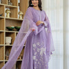 Women's  Designer Chanderi Silk Kurta with Pant & Dupatta