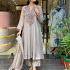 Light Muslin Cotton Embroidered Foil Mirror Work Kurta Palazzo