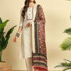 Ivory Khadi Cotton Thread Embroidered Kurta Pant Dupatta Set for Women