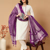 Ivory & Khadi Cotton Thread Embroidered Kurta Pant & Dupatta Set for Women