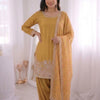 Women's  French Crepe Silk Farshi Suit Set with Digital Print Dupatta