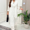 Premium  Maslin Embroidered Kurti Set with Palazzo & Dupatta for Women