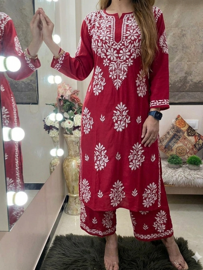 Rayon Cotton Chikankari Embroidery for Women