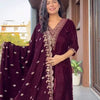Embroidered Kurta Pant & Dupatta Set for Women