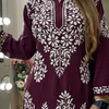 Rayon Cotton Chikankari Embroidered Kurta Palazzo Set for Women